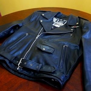 MOTORCYCLE OPEN ROAD LEATHER JACKET W REMOVABLE THINSULATE LINING